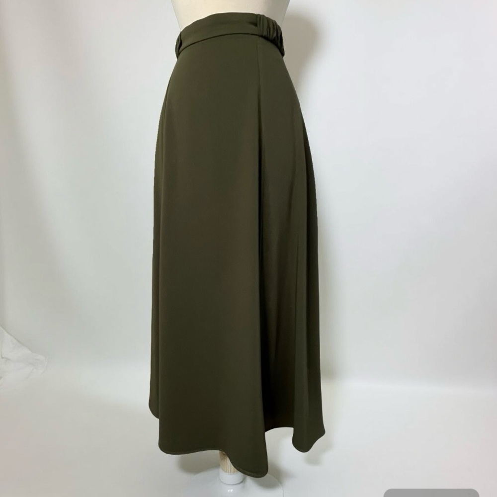ZARA A-Line Midi Skirt – Olive Green (NWT) Size M - Picture 2 of 9
